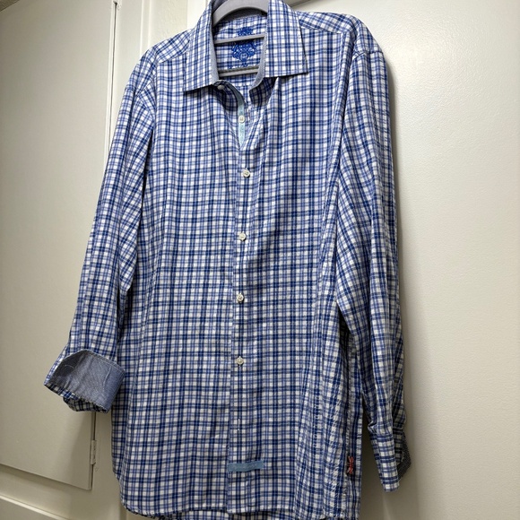 English Laundry blue checkered shirt - size 16.5 - Picture 1 of 9